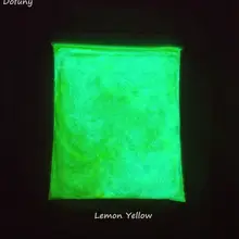 500 г/пакет Лимонный желтый цвет фотолюминесцентных порошок, светятся в темноте фосфор порошок украшения Материал для luminout Краски