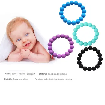 

BPA Free Silicone Baby Teething Beads Soother Chain Bracelet for Boys or Girls Chewable Toddler Infant Teething Toys