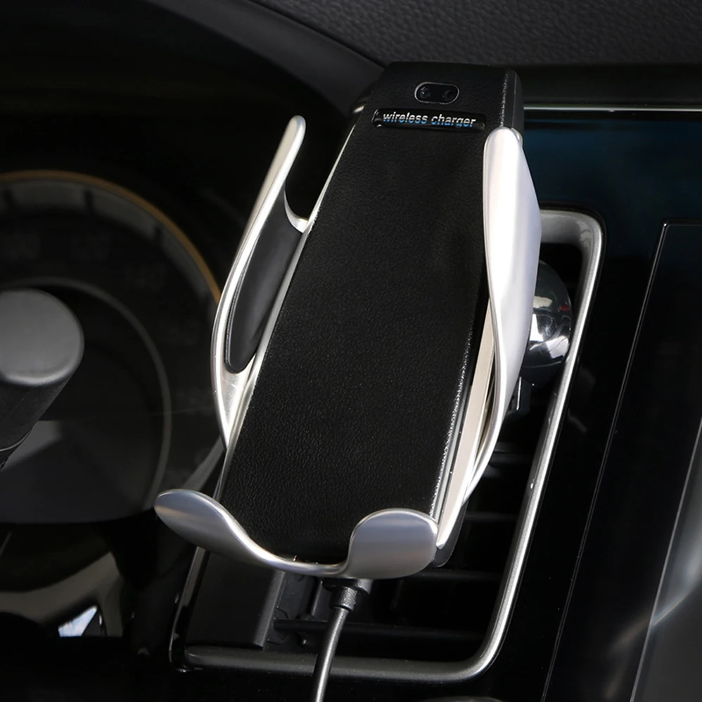Car-Charger-Wireless-360-Rotate-Smart-Automatic-Clamping-For-IPhone-XR-Xs-Max-8-Plus-S9
