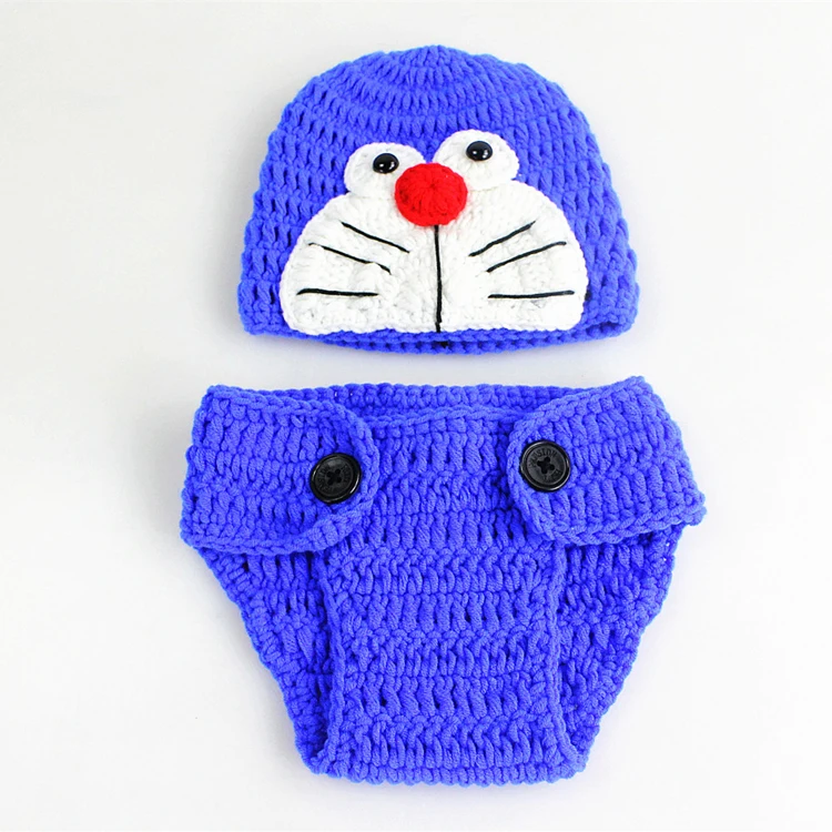 Cotton-Newborn-Photography-Props-Fotografia-Crochet-Infant-Baby-Hat-Pant-Shoes-Monster-Baby-Boy-Girls-Clothing-Set-Keepsake-09