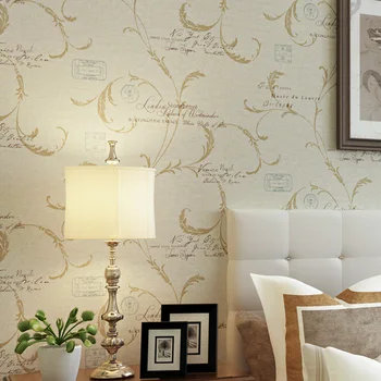 

European Style Leaf Letter Wallpaper Bedroom Living room TV Background Home Decoration Wall Paper Volume
