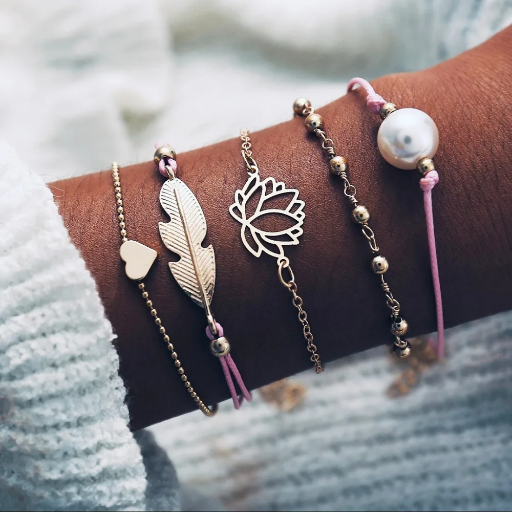 AIGE-Store Turtle Pendant Layered Map Bead Bracelet Set Tree of Life Multi-Layer Tassels Boho Woven Bracelet for Women