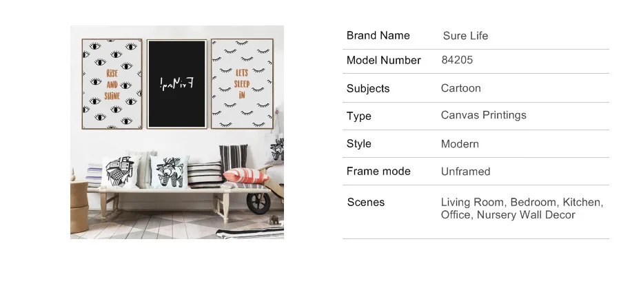 Абстрактные картины на холсте с изображением спящего глаза, минималистичные настенные художественные картины, скандинавский постер, принт для детской спальни, гостиной, домашнего декора