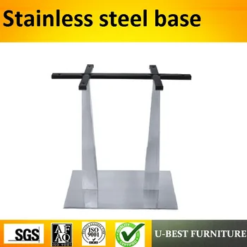 

U-BEST Simple design square stainless steel dining table base,Restaurant supplier custom stainless steel dining table base
