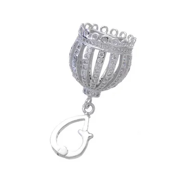

High Quality Copper Micro Paved CZ Crown Shape Bead Caps Fit Popular Tassel Pendant making Fashion Jewlry making Supplies