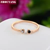 Bague en cristal Rose or pour filles, Style Simple, joli, Mini, bijoux de fête, tailles complètes, ZYR165 ► Photo 3/6
