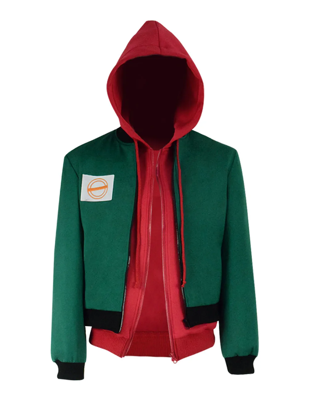 

Miles Morales Spiderman Cosplay Costume Green Jacket Red Hoodie Sweatshirt Coat