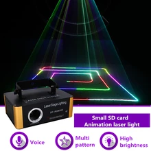 AUCD 500mW RGB Laser Small SD Card Program DMX Animation Projector Stage Lighting PRO DJ Show Scanner Light SD-RGB500