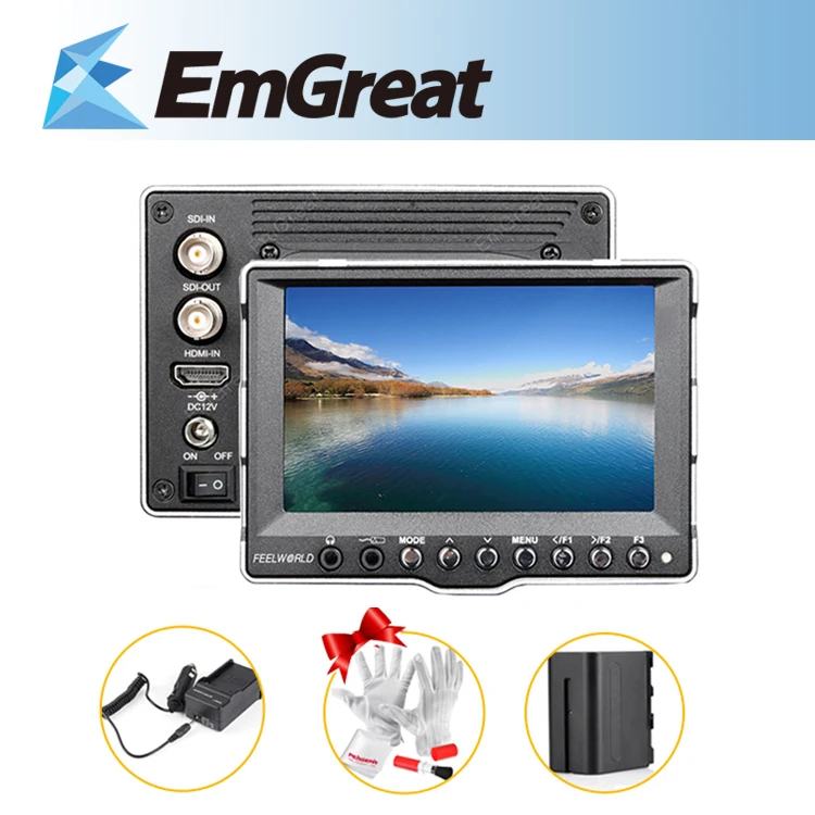 

Feelworld A5 5'' Aluminum SDI HDMI Ultra HD 800*400 CCTV On-Camera LCD Field Monitor for Canon 5D II 7D BMCC+Battery+Charger