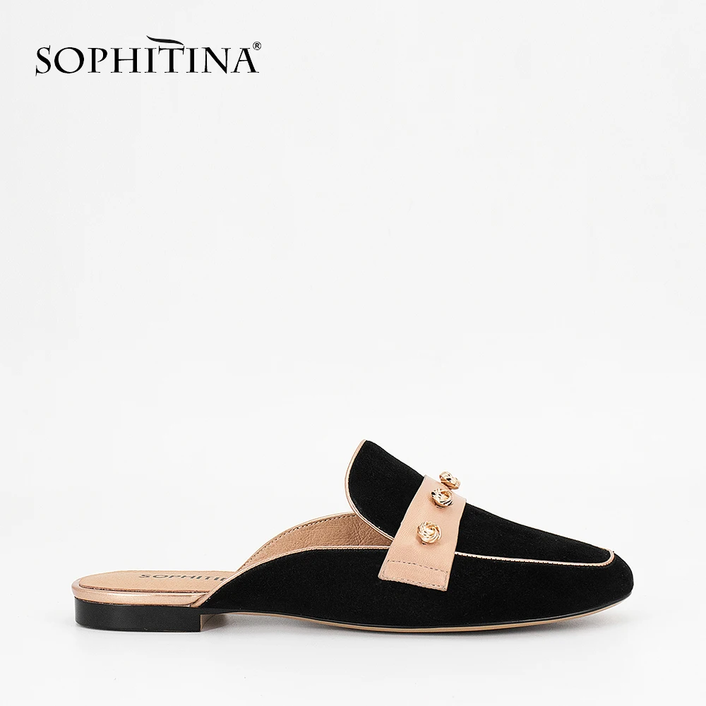 Black Mano Cuadrado Sophitina Zapatos Dama P61 Pie A La Tacones Pisos Dedo 2019 Madura Alta Ocio Elegante Bajo Oficina Calidad Hecha De Señora Del Mulas Otoño UwUxq4BYr