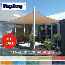 Sun shade sail HDPE network 3.6*3.6m 12ft square shading UV quality net gazebo canopy toldos awning Outdoor yard balcony garden