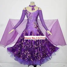 Purple Competition Modern Waltz Tango Ballroom Dance Dress, Smooth Ballroom Dress, Standard Ballroom Dress,Ballroom dance skirt