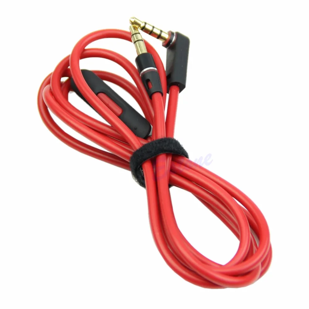 

Right-angle Head 3.5mm Male To Male Audio Aux Headphone Cable Mic Volume Control