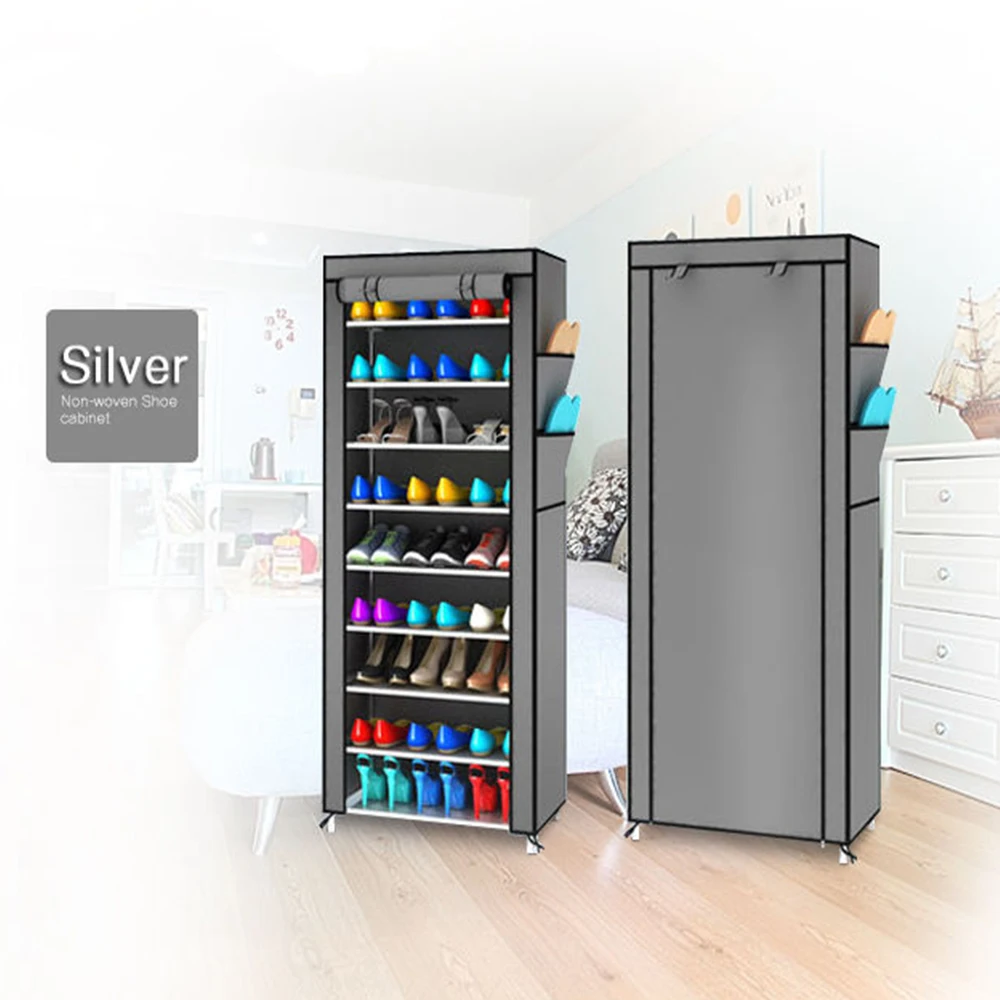 

Chinese Ink and wash painting 10-layer 9-grid Shoe rack Non-woven fabrics Shoe cabinet organizer removable shoe storage for home