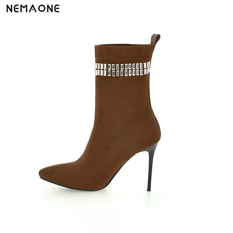 

2019 women spring autumn women boots fashion erogenous ankle women shoes 10cm super high heel casual party shoes