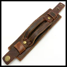 Унисекс натуральная кожа Винтажный Браслет Ковбой Байкер панк готический стиль новейший высшее качество коричневый классный кожаный браслет