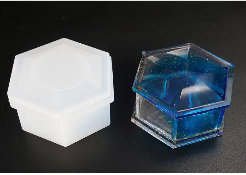 Прозрачная силиконовая форма ожерелье lanugo Плесень Смола декоративное ремесло DIY шестиугольная коробка для хранения формы для эпоксидной смолы для ювелирных изделий