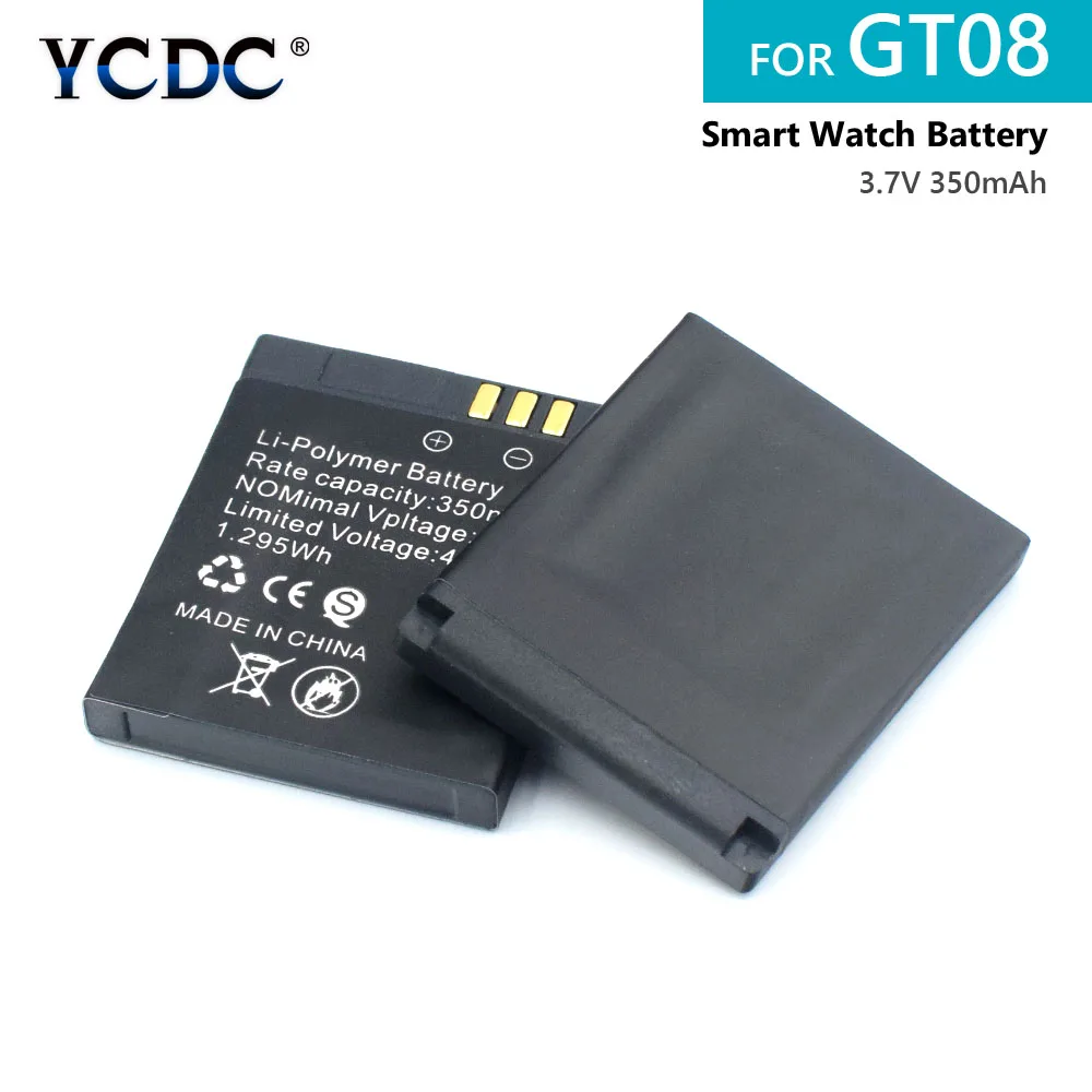 

1/2/4PCS 3.7V 350MAH Battery For GT08 Smart Watch Battery Replacement Smartphone GPS +tracking number 1PCS 2PCS