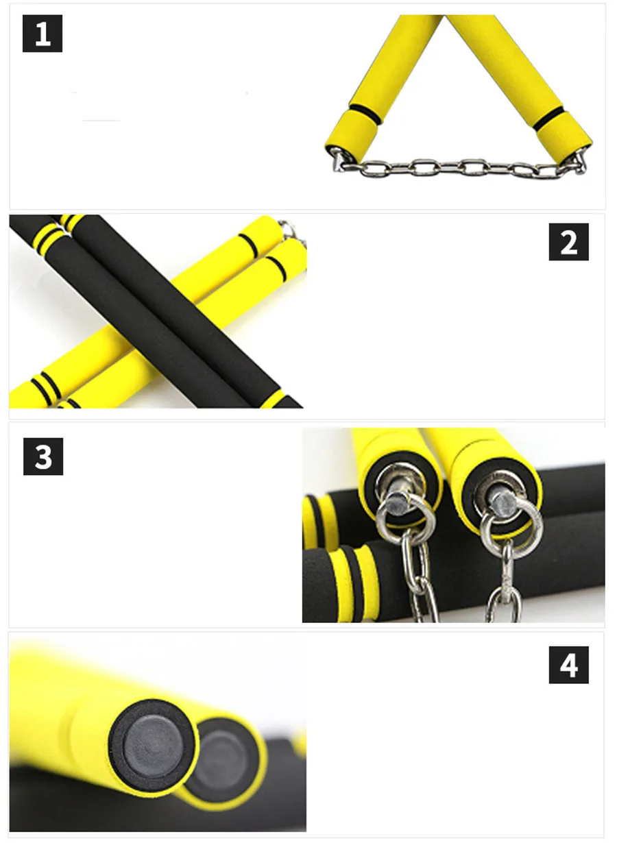 Martial Arts Foam Bruce Lee Nunchucks Metal Chain Safe Sponge Nunchucks Fitness Sports Kids Adults Chinese Kung Fu (2)