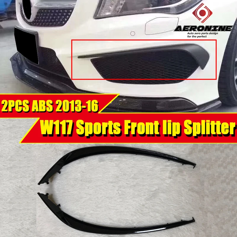 2 шт. комплект для переднего бампера ABS Gloss black CLA45AMG look CLA Class cla180 200 250 Sports 2013