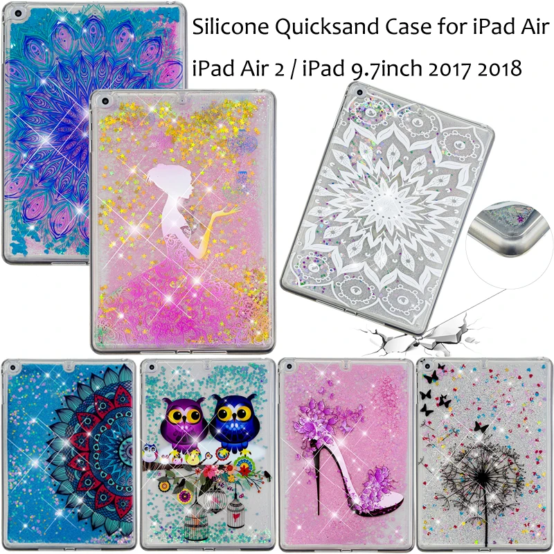 Модный Блестящий чехол для планшета LiquidSand Quicksand, чехол для iPad 5th 6th 8th Generation/iPad 9," Air 1 2