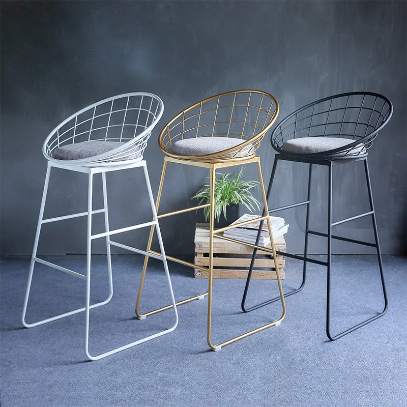 Simple Bar Stool Wrought Iron Bar Chair Gold High Stool Modern Dining Chair Iron Leisure Chair Nordic Tabouret De Bar Taburete Simple Bar Stool Wrought Iron Bar Chair Gold High Stool Modern Dining Chair Iron Leisure Chair Nordic Tabouret De Bar Taburete