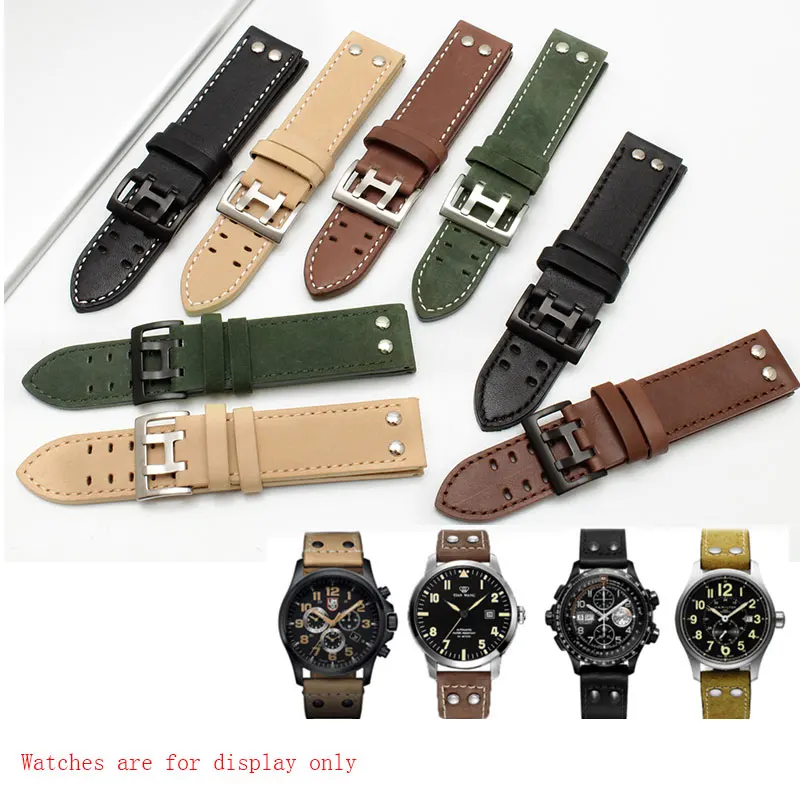 

TKN Cowhide Leather straps adapted to Hamilton men's watch American Classic Jazz Air Field Operations 20 22mm