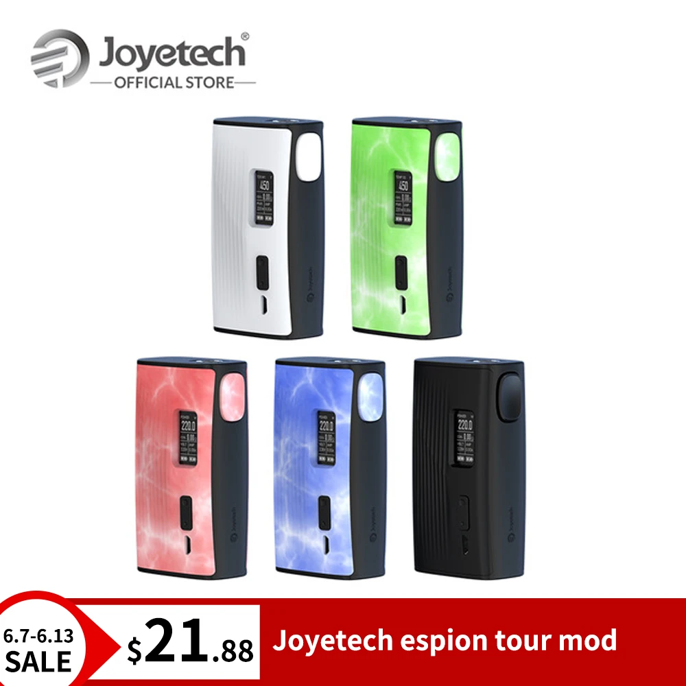 

Original Joyetech ESPION Tour Mod Output 220 Wattage POWER/TEMP(NI/TI/SS)/TCR Mode Electronic Cigarette