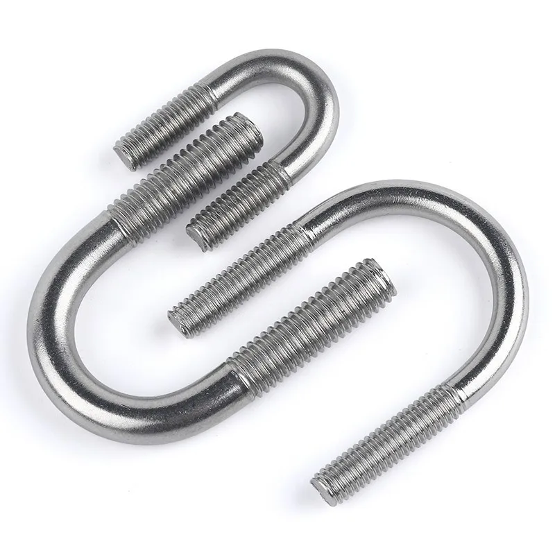 

2PCS M6 304 Stainless Steel U-bolt Hoop Screw U-shaped Pipe Clamp Fixed Clip