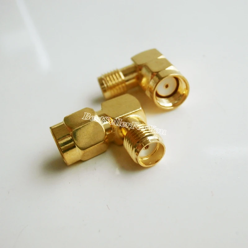 

1X RP SMA RPSMA male Plug to SMA female right angle 90 degree in series connector adapter