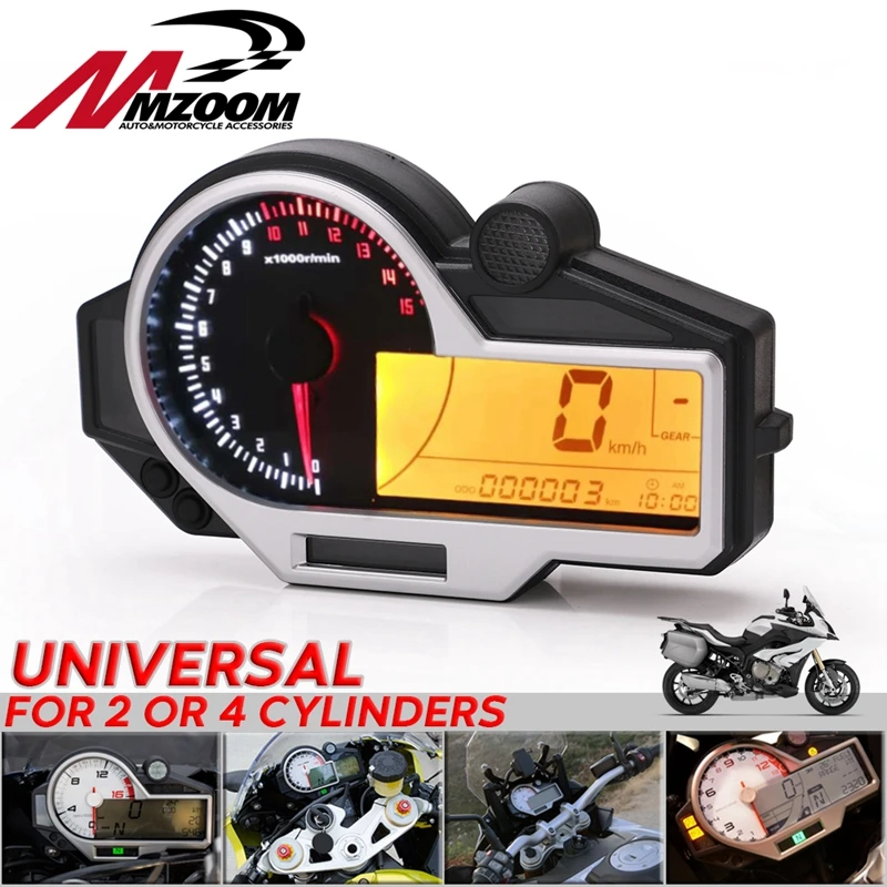 

Universal Motorcycle Odometer For 2,4 Cylinders Tachometer ATV LCD Digital Speedometer Odometer For BMW KAWASAKI SUZUKI HONDA