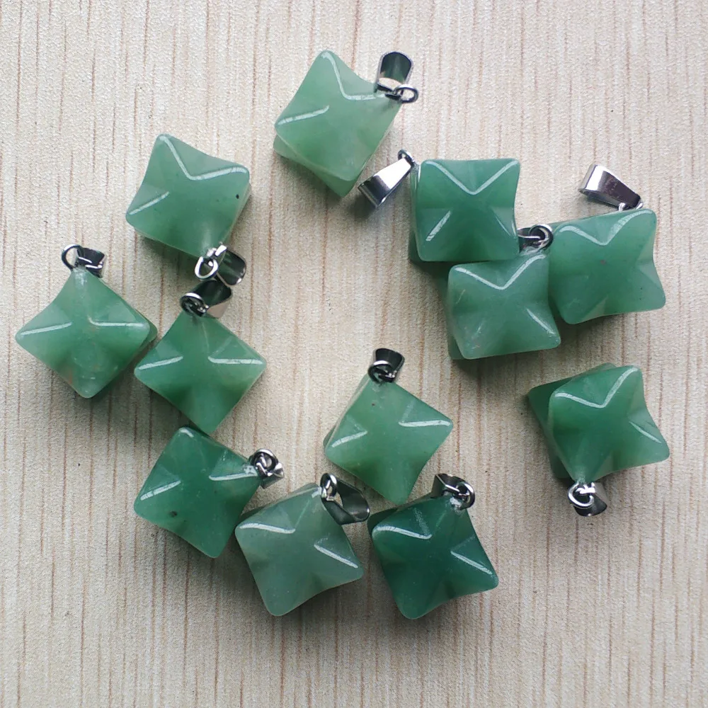 Wholesale 12pcs/lot 2019 new fashion assorted natural stone mixed Melkaba Hexagram Pendants charm for jewelry making free