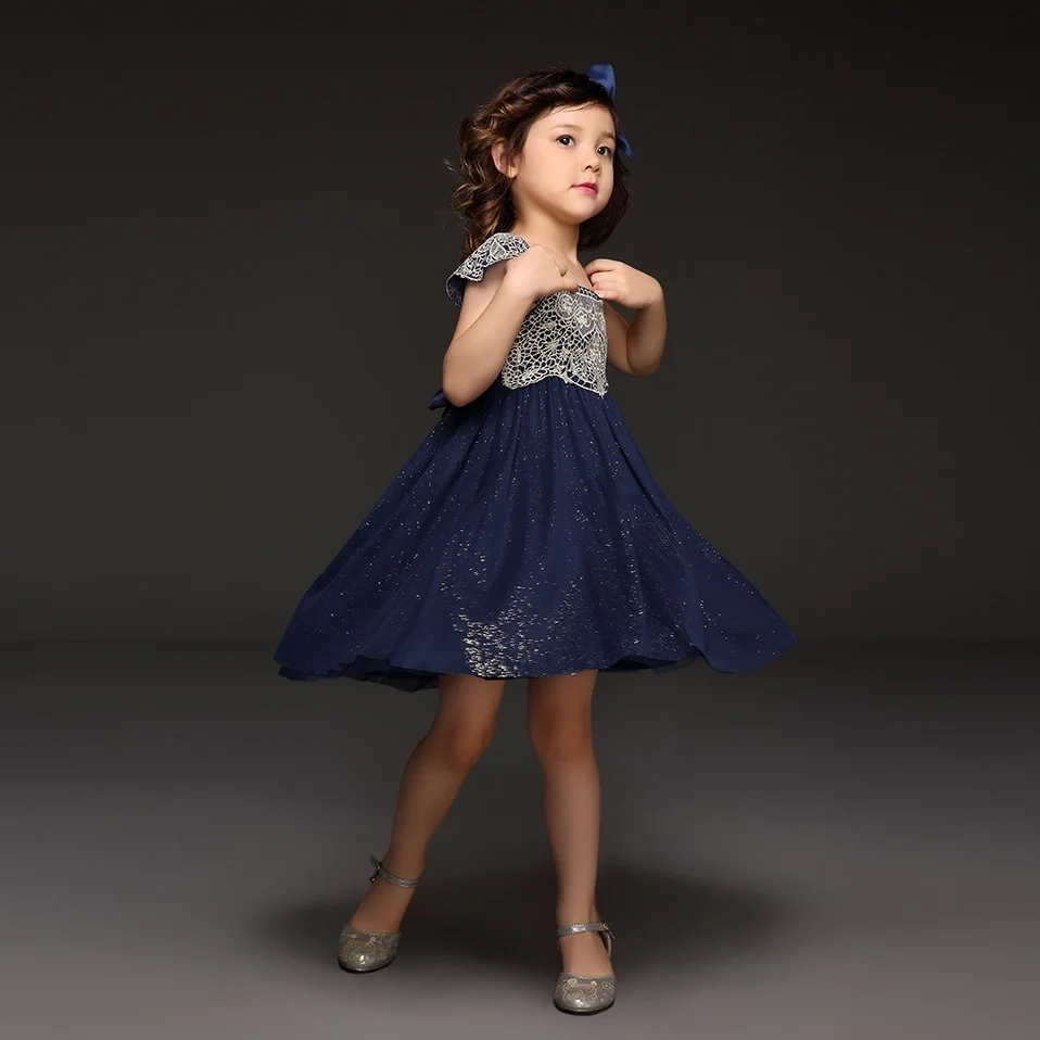 Новые модные платья для девочек одежда с вышивкой для детей с рисунком топ с кружевом нарядное платье принцессы детская одежда