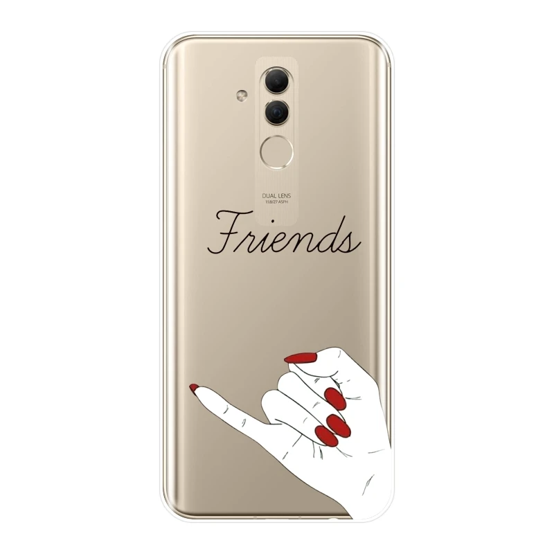ТПУ задняя крышка для Huawei Mate 7 8 9 10 20 Lite силиконовый мягкий лучший друг милый чехол