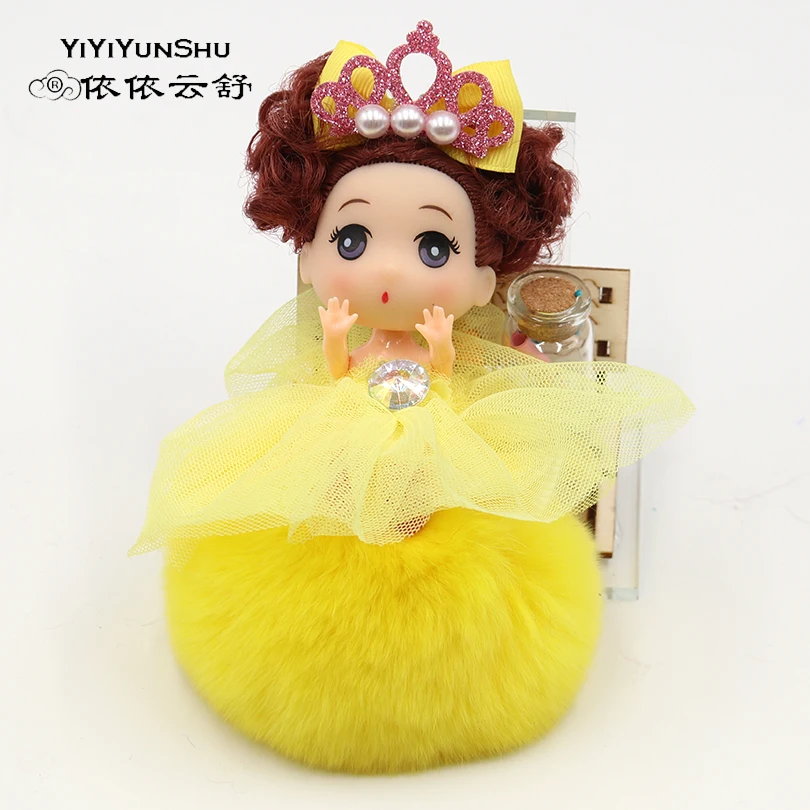 

Fairy Rex Rabbit Fur Ball Keychain Fluffy Fur Pom Pom Car Keychains Woman Cute Girls Rabbit Fur Ball Key Chain Key Holder Gift