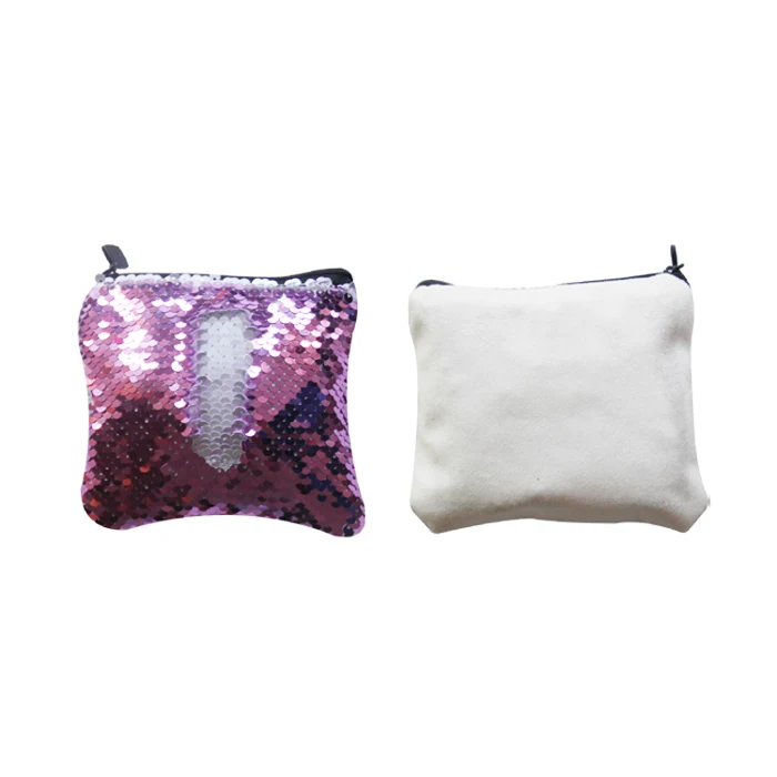 

Free Shipping 10pcs/lot New style Sublimation Blank pocket Magical Sequins item Makeup Bags For Sublimation INK Print DIY Gifts