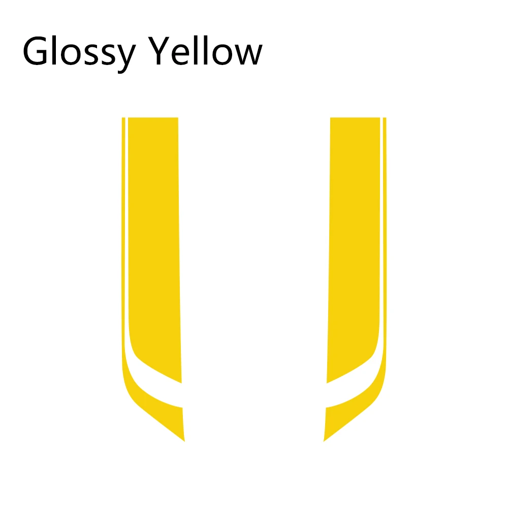 2шт 20 см х 85 см накладка на капот автомобиля наклейки гоночные спортивные Автомобильная виниловая пленка наклейка Стильные наклейки для стайлинга автомобиля Принадлежности для тюнинга - Название цвета: Glossy Yellow