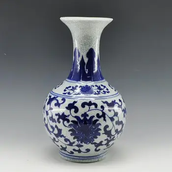 

Ceramic Crackle Glaze Blue And White Vase