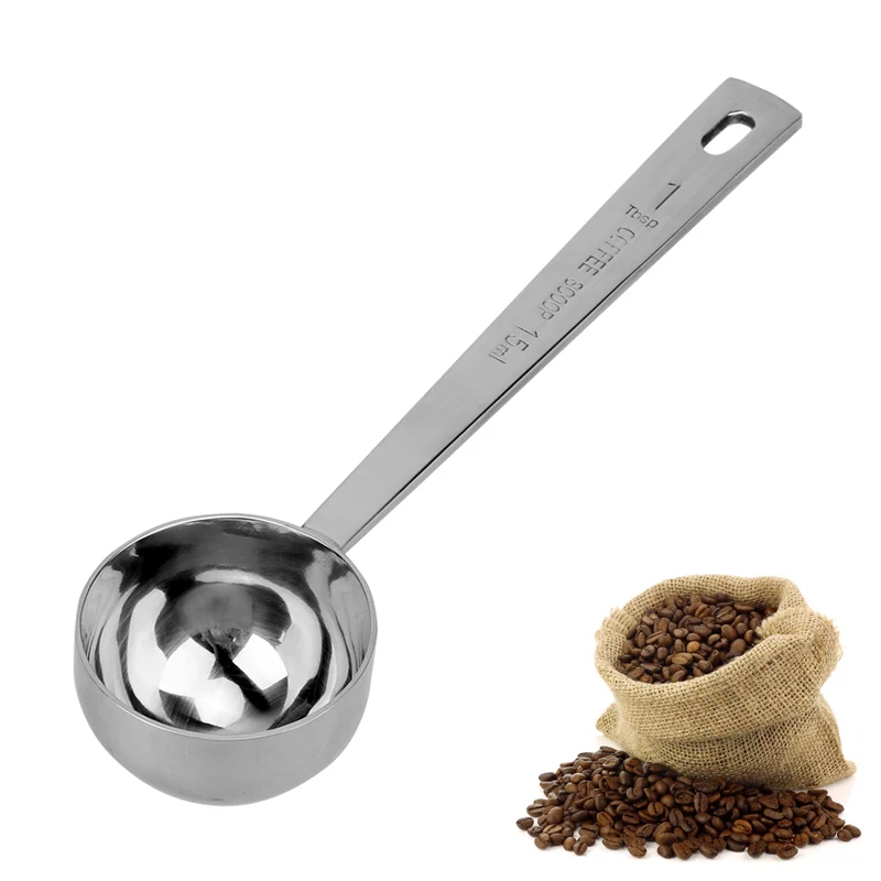 2Pcs Measuring Spoons Metal Coffee Scoop Stainless Steel Measuring Spoon Long Handle Spice Scoop Tablespoon Kitchen Accessories (1)