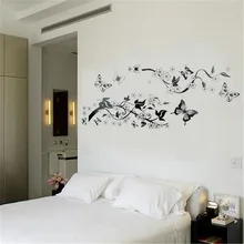 Наклейка на стену с бабочками цветами, бумажная настенная бумага, клейкая наклейка, креативная наклейка, художественная фреска, decoracion para ventanas