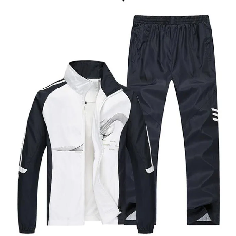 

2018 Men's Set Spring Autumn Men Sportswear 2 Piece Set Sporting Track Suit Jacket+Pants Sweatsuits Men Clothing Tracksuit Sets