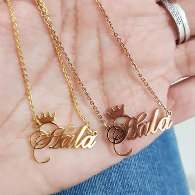 V Attract Best Friends Gift Personalized Name Necklace Women Bff