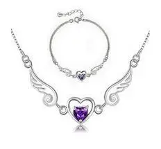 

Free shipping hot sell 925 silver jewelry sets wing bracelet& 45cm necklaces & pendants wedding jewelry wholesale 1set/lot