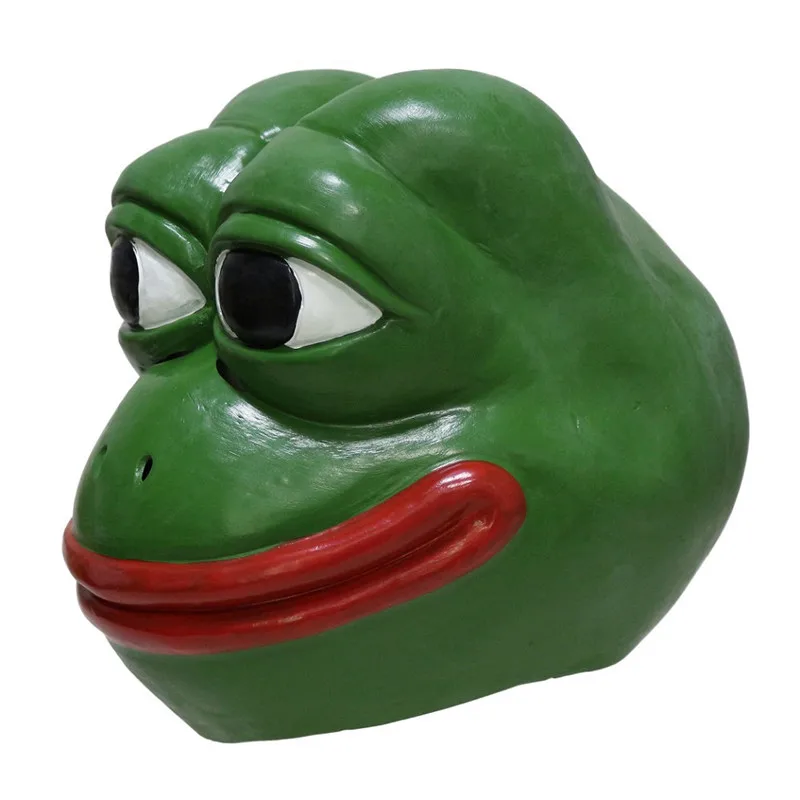 

2019 Hot High Quality Realistic Rubber Animal Pepe Frog Latex Mask Comic Frog Troll Face Meme Halloween mask