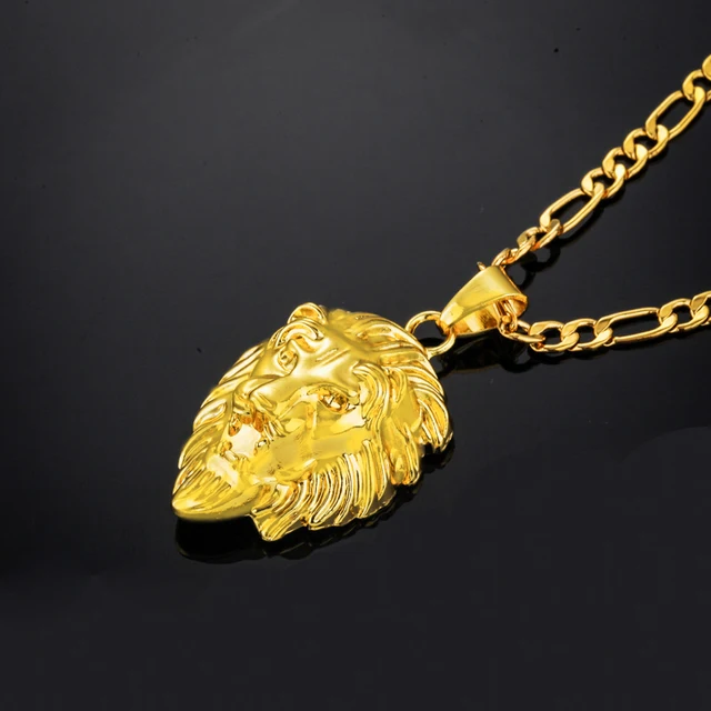 Men Jewelry Cool Lion Pendant Gift New Trendy Gold colour Exquisite ...