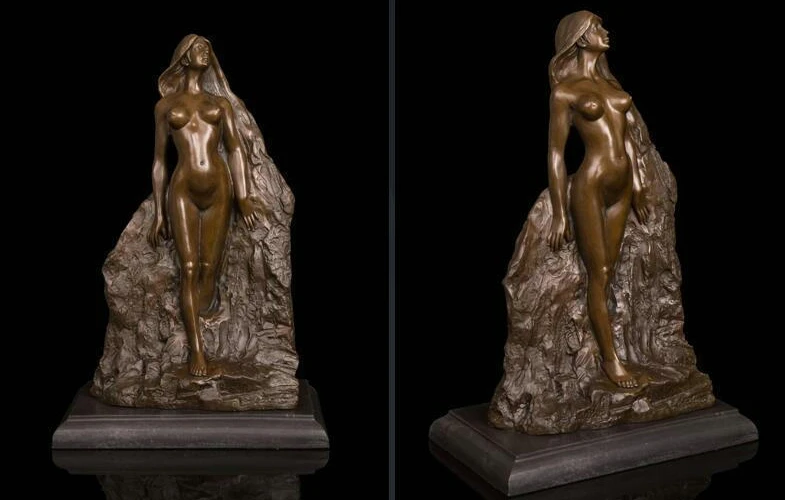 

Art Deco Sculpture Naked Woman Erotic Nude Girl Bronze Statue