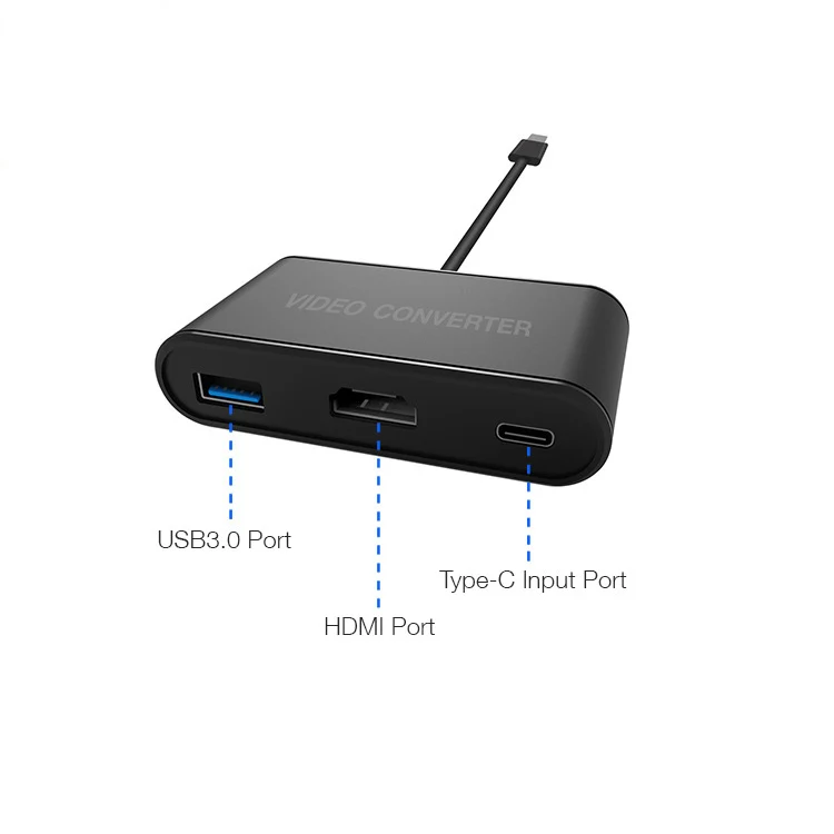 Адаптер HDMI Type C для коммутационного концентратора USB видео конвертер кабель мини