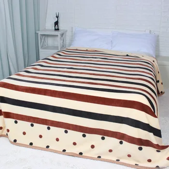 

Black Coffee Stripe Flannal Blanket Soft Warm Throw on the Bed Sofa 230x240cm Bedding Sheet Bedspreads for Spring and Autumn