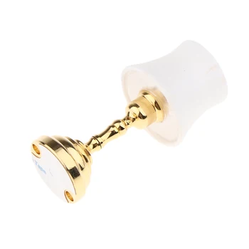 

1 12 Scale Dollhouse Miniature LED Desk Lamp with White Umbrella Shape Lampshade, Battery Operated, Lamp That Light Up Accessory