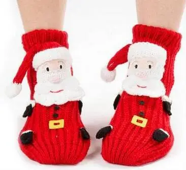 Новинка года; рождественские носки-тапочки ручной работы; шерстяные вязаные модные носки с милыми животными; Рождественский подарок; 3 пара/лот